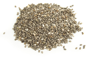 Nutritious chia seeds isolated on a white background cutout