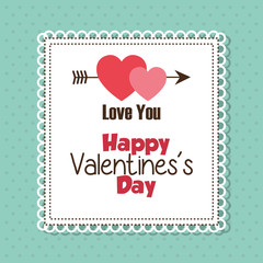 happy valentines day card vector illustration design