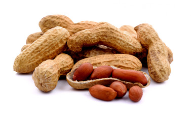 peanuts seeds isolated on white background