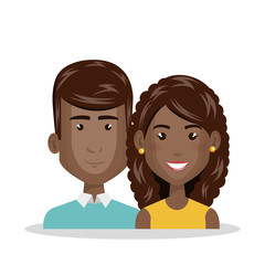 young couple characters icon vector illustration design
