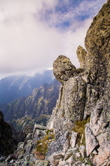 A beautiful rocky mountain landscape in High Tatry, Slovakia
