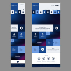 Responsive One Page Website Template with Blurred Background - Desktop and Mobile Version