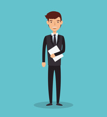 businessman character avatar icon vector illustration design