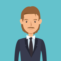 businessman character avatar icon vector illustration design