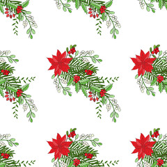 Seamless pattern with Christmas decoration