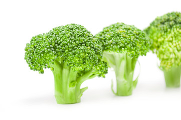 Fresh raw broccoli isolated on a white background cutout