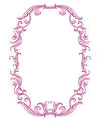 Watercolor frame Baroque.