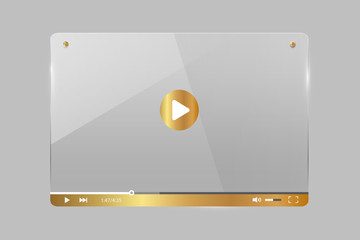 Gold and Glass Video Player Illustration