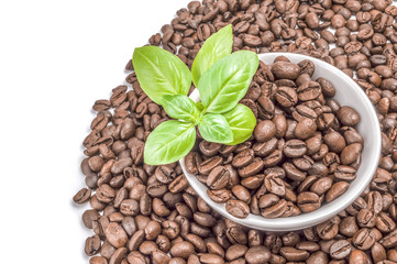 Coffee beans isolated on a white background cutout