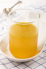 homemade chicken broth, in winter well suited for cold