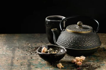 Foto op Aluminium Variety of dry tea with teapot © Natasha Breen