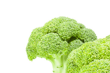 Fresh head of broccoli isolated on a white background cutout