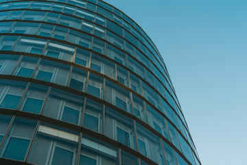 beautiful glass skyscraper with blue colors