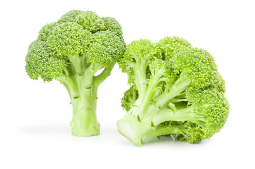 Fresh head of broccoli isolated on a white background cutout