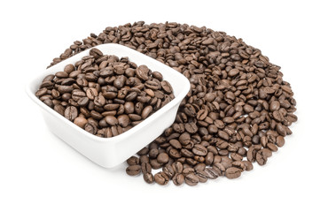 Coffee grains isolated on a white background cutout