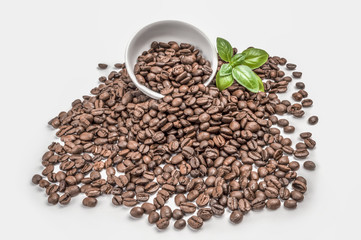 Coffee grains isolated on a white background cutout