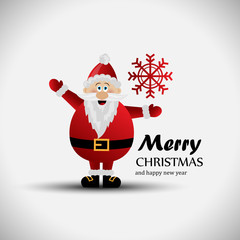 Santa Claus Greeting Card - Isolated On Gray Background, Vector Illustration, Graphic Design. For Web, Websites and Print Material. Template For Social Media Network, Newsletter And Ads