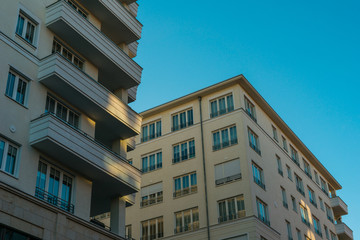beautiful block shaped apartments exterior