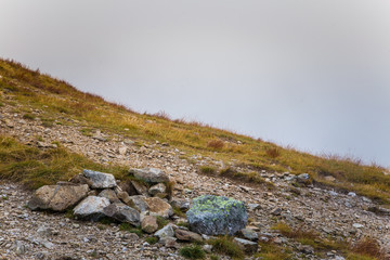 A beautiful mountain landscape above tree line