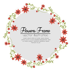 flowers beautiful frame decorative vector illustration design