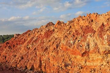 Cutting bank on a road construction site