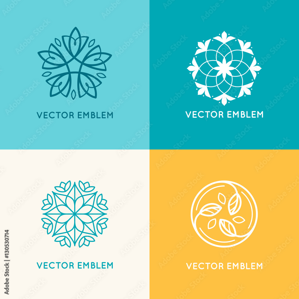 Poster vector set of logo design templates
