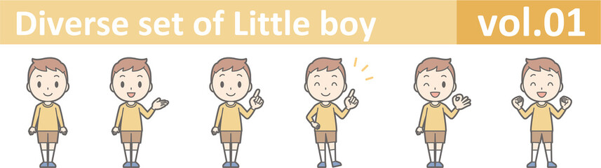 Diverse set of little boy , EPS10 vector format vol.01