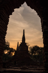Stupa in Wat Phra Si Sanphet at Ayutthaya province