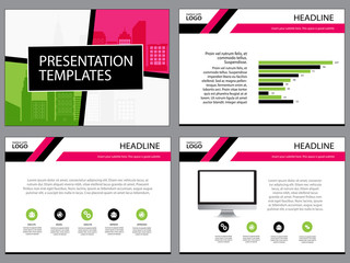Business Template design set Presentation and brochure Annual report, flyer page with infographic element.