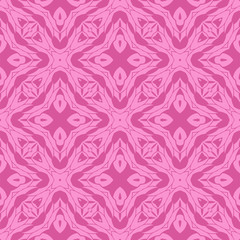 Vector Pink Ornamental Seamless Line Pattern. Endless Texture. Oriental Geometric Ornament