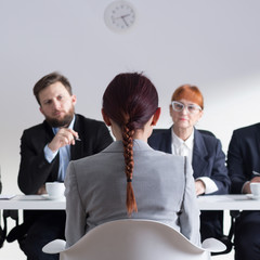 Woman during job interview