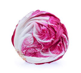 Radicchio, red salad isolated on white background