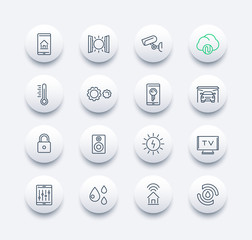 smart house technology system line icons pack