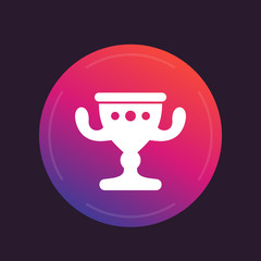 trophy cup icon, reward symbol