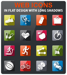 Set of icons on fitness.