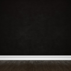 Dark concrete wall  and wooden floor