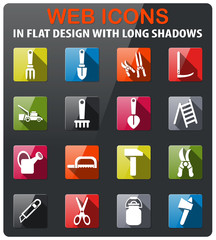 garden tools icon set