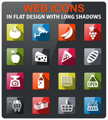 grocery store icon set