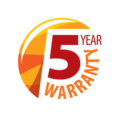 vector logo 5 years warranty