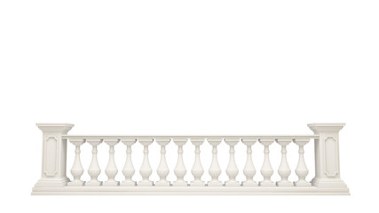 White background with  balustrade