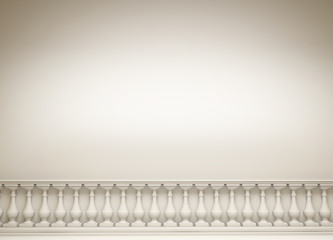 White background with  balustrade