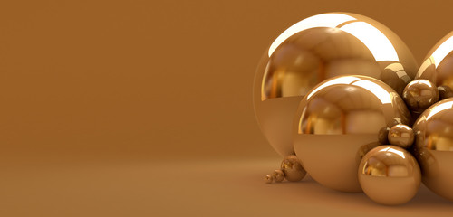 Background with golden balls