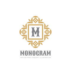 Monogram - vector logo template concept illustration. Abstract vintage creative sign. Any letter in frame. Design element.