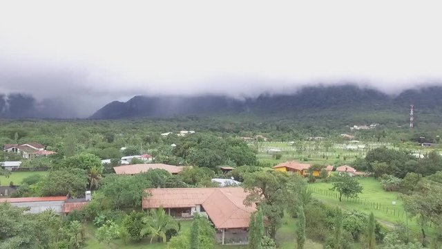 Aerial view of the rural mountain town of El Valle located in the central region of Panama 