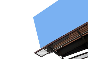 Isolated partial blue billboard.  Copy space. horizontal.