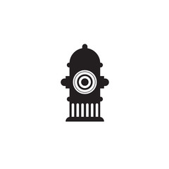 Icon fire hydrant. Single silhouette fire equipment icon. Vector illustration. Flat style.