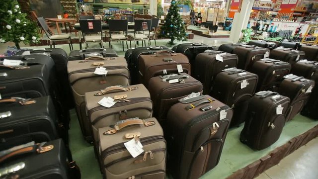 Suitcases at supermarket