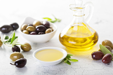 Olive oil in vintage bottles