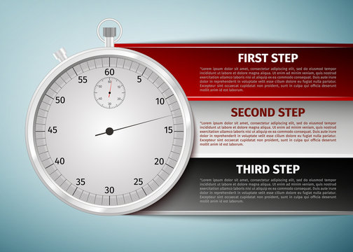 Time management infographics icon isolated on blue background. Vector Illustration