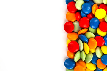 Closeup of colorful candies as texture